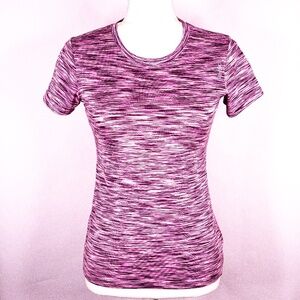 Stretchy Reebok Size Extra Small Athletic T Shirt, Heathered Pink Color
